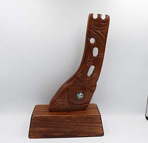 Maori Arts: Wooden Small Stern on a Base WM543 23cm
