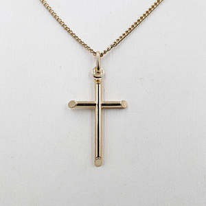 Gold Pendents: 9ct Gold Cross 20mm 5P0102