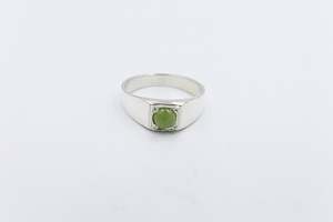 Stg Silver Ring with Greenstone ALX188