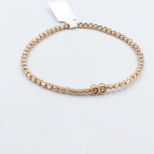 Rose Gold Plated pn Stg Silver Bracelet stretchy IRA213