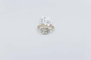 Gold Ladies Rings: 10ct Yellow Gold Lab Grown Oval Diamond Set of 2 1.34carat Ring
