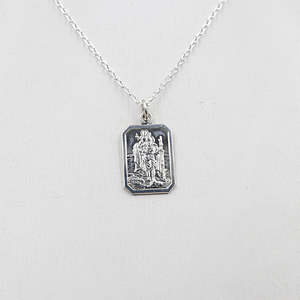 Stg Silver Pendents: Stg silver Rectangle Saint Christopher Pendent SSTCH71