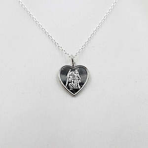 Stg silver Heart Saint Christopher Pendent SSTCH203