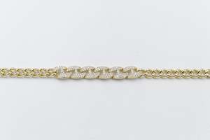 Fashion Jewellery: Ladies Gold Plated On steel Double Curb Bracelet T302706792