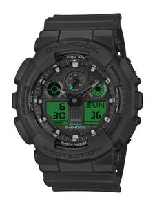 Silver Jewellery: GShock Duo Black and Electro Green GA100BEG-1A