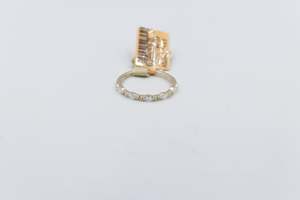 Gold Ladies Rings: 10K Yellow Gold Lab Diamond Marquise Eternity LGR47836-25