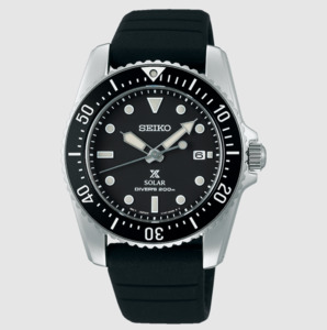 Seiko: Seiko Mens Black Prospex Corporation Watch - SNE573P