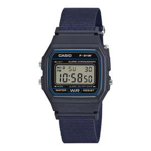 Casio Mens Digital Retro Cloth Band F91WF-2A