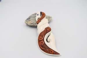 Bone And Paua Jewellery: XL Bone Manaia Twist