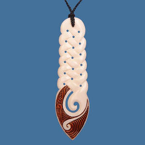 Bone And Paua Jewellery: XL Bone Multi Twist Pendant BPXL016