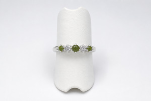 Stg Silver Greenstone set Ring ALXNO