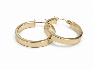 Gold Earrings: 9ct Gold Flat Hoops 150BC702/99