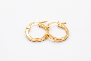 Gold Earrings: 9ct Gold Plain Hoop Earrings