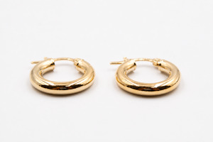 Gold Earrings: 9ct Gold Round Hoops 3mm tube
