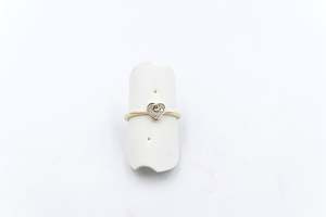 Gold Ladies Rings: 9ct Gold Heart ring with diamonds AURG1220
