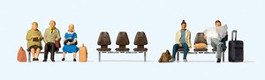 Preiser 10660 Waiting Travellers on 3 Rows of Seats HO Gauge Figures