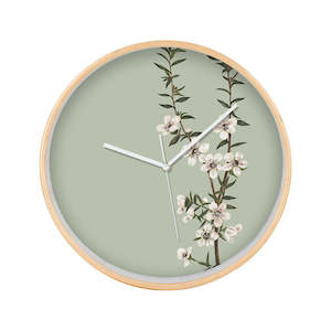 Vintage Botanical Manuka Wooden Frame Clock