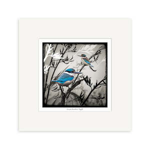 All Artists: Lucy G - Sacred Guardians (Kingfisher) Foil Overlay Small Art Print