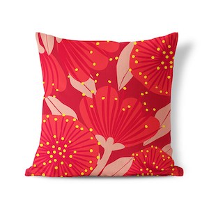 All Homewares: Bright Botanical Red Pohutukawa Cushion Cover