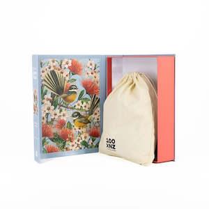 Native Flowers and Chatty Fantails Jigsaw Puzzle Box