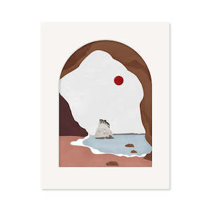 Artists Prints 2: Cathedral Cove Landmark Art Print