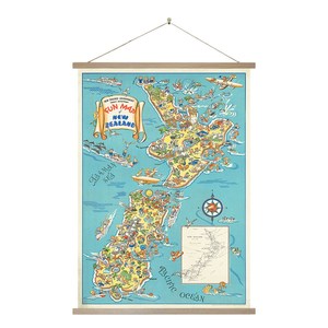 Schoolpickup: 1950s Fun Map Map Wall Chart