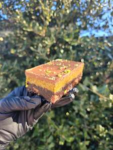 Slices: Pistachio Kataifi Brownie