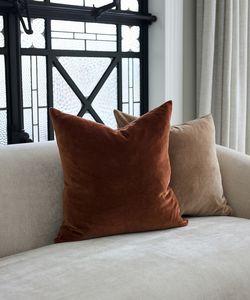 Decor: Velvet Cushion Square - Cinnamon