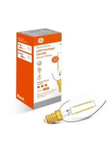 Light Bulb: LED Candle Light Bulb - E14 Bullet Top 6W Clear Dimmable