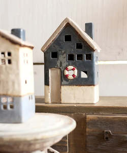 Christmas Decor: Saint Malo Tea Light House with Buoy Large