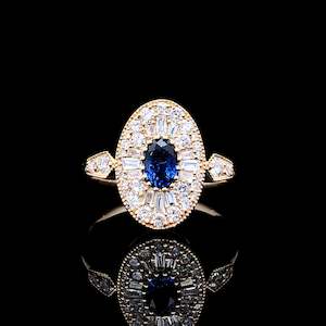 BFCM: 0.73ct  Natural Sapphire Diamond Ring