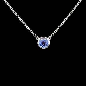 1ct Lab Sapphire Bezel Pendant