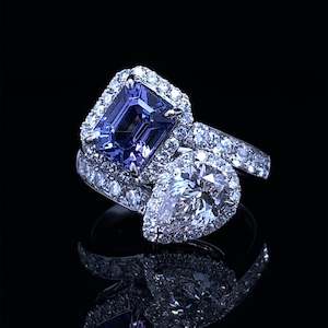 Custom Bespoke Archive: Tanzanite & Diamond Toi et Moi