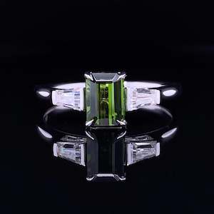 Coloured Gem Rings: Natural 1ct Green Tourmaline
