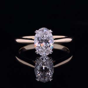 Diamond Rings: 1.67ct Crushed Ice Oval Lab Diamond Solitaire