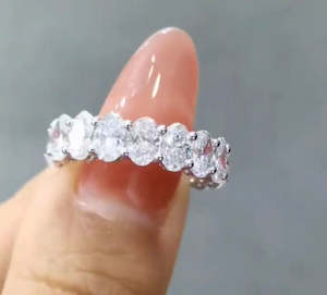 Oval Moissanite Eternity Ring