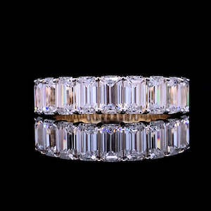 Wedding And Dress Bands: Lab Diamond Emerald Cut Band