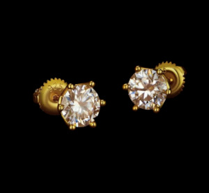 Valentines Sale 1: 1ct Total Moissanite Screw Back Tulip earrings