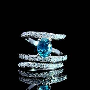Lab Aquamarine & Moissanite