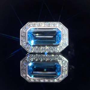 Coloured Gem Rings: Topaz & Moissanite