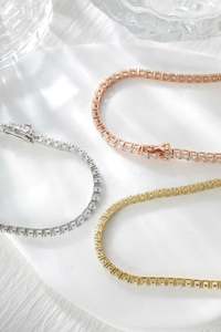 Yellow Gold 5.5ct 3mm Moissanite Tennis Bracelet