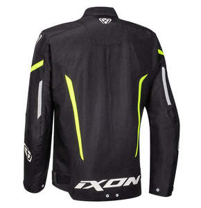 Jackets: Ixon STRIKER Jacket Blk/Wht/Yel - Sport Textile