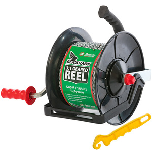 Electric Fencing: 3: 1 Black Hawk Geared Reel with 500m of Polywire