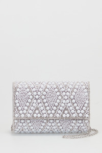 Diamante & Pearl Clutch Bag