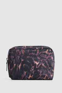 Handbag Accessories: Leopard  Nylon Cosmetic Pouch