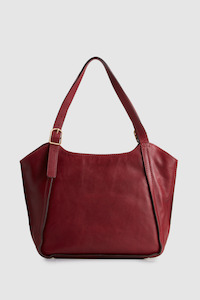 Handbag Accessories: Maya Buckle Leather Tote Bag
