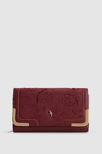 Womens Large Wallets: Embroidered Wallet
