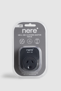Travel Adaptors: USB/-C Power Adaptor Aus/UK