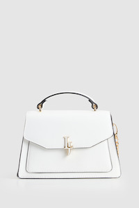 Crossbody Bags: Enamel Logo Top Handle Bag