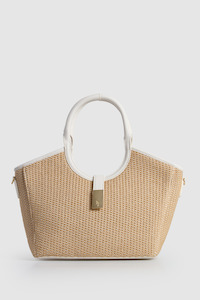 Tote Bags: Alina Straw Grab Tote